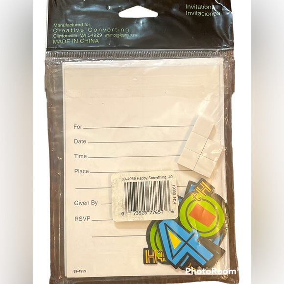 40th Birthday Party Invitation W attachments  (2 Packs X 8 Cards W 8 Envelopes) - Picture 3 of 3